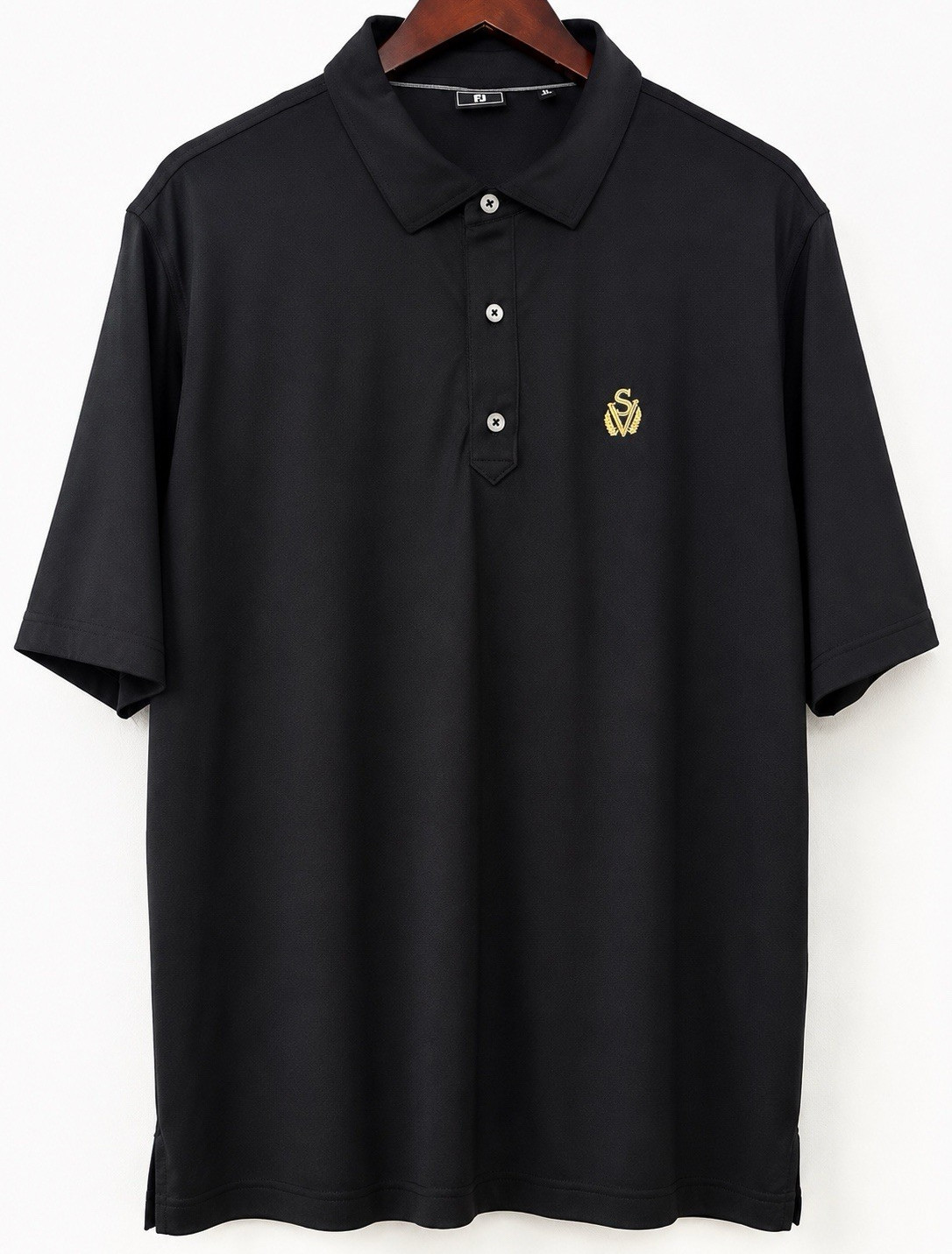 FootJoy Men’s Black Solid Short Sleeve Collared Polo Embroidered Logo XL