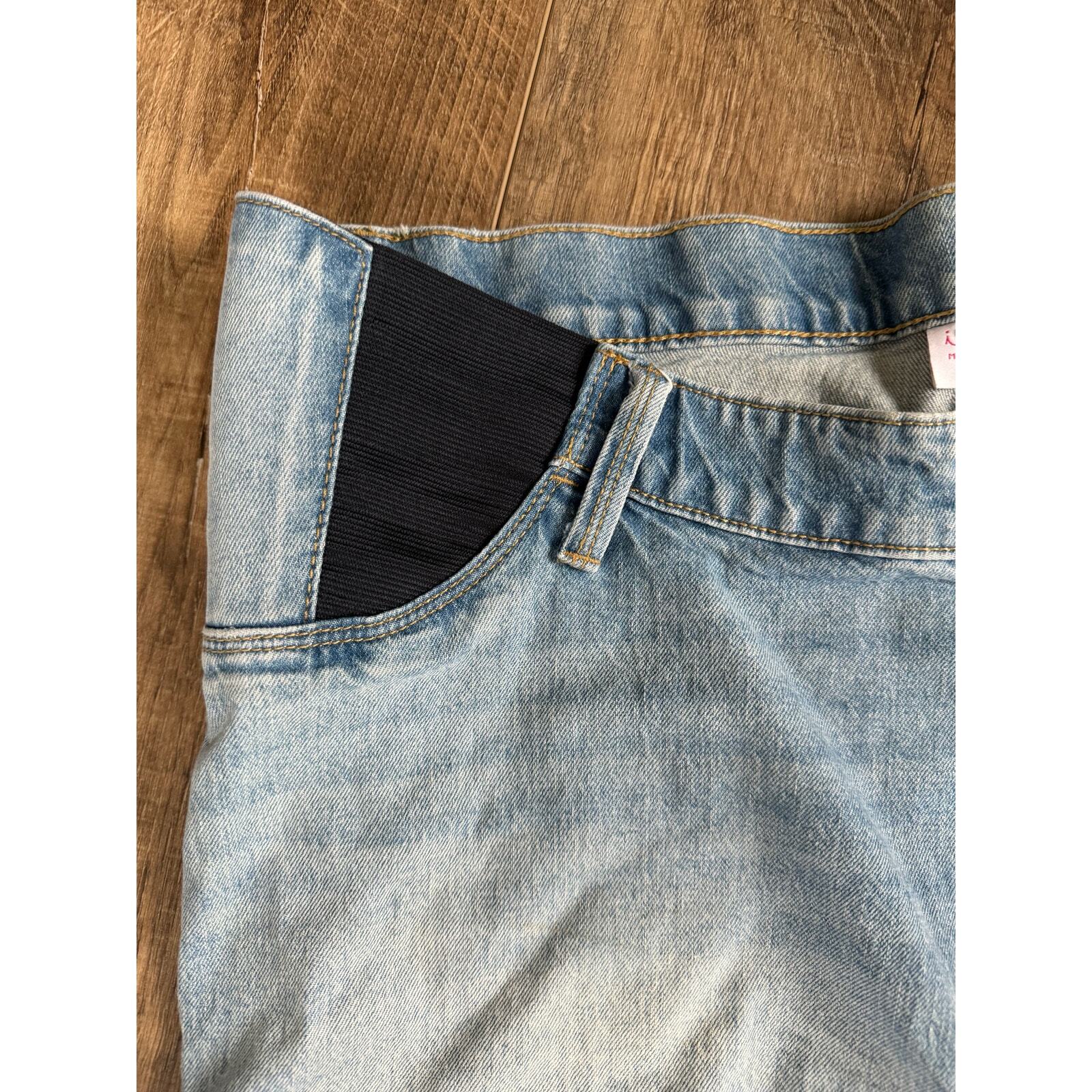 Isabel Maternity Midi Short No Panel Stretchy Waist Size 10 Light Wash