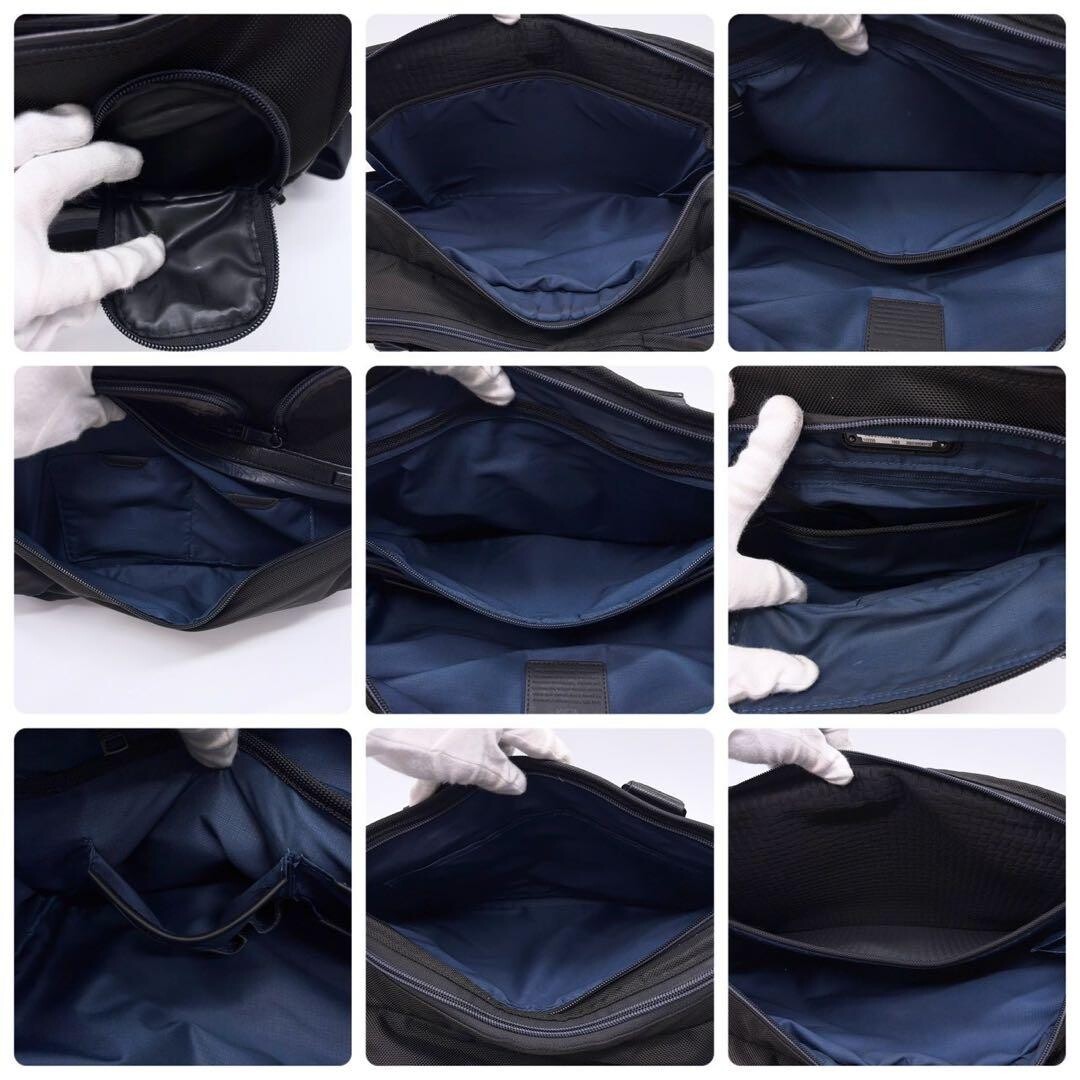 TUMI Alpha 3 3 Way Briefcase Backpack Black Navy PC Business Bag Authentic