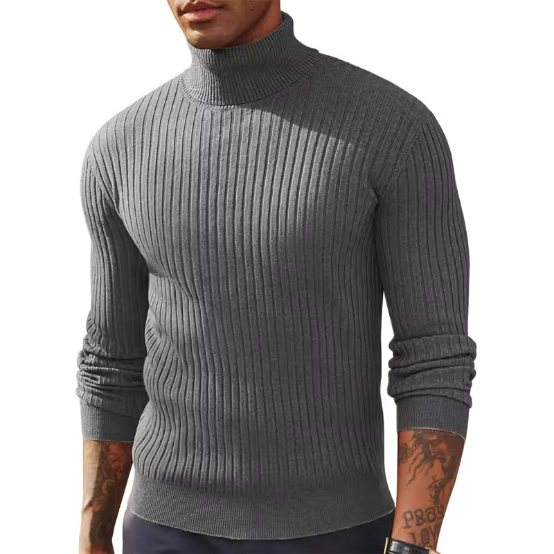Men’s Slim Fit Turtleneck Sweater Long Sleeve Knitted Pullover Winter Warm Thick