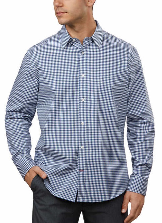 Tommy Hilfiger Men’s All-Season Stretch Shirt Regular Fit Wrinkle Free, Blue XL