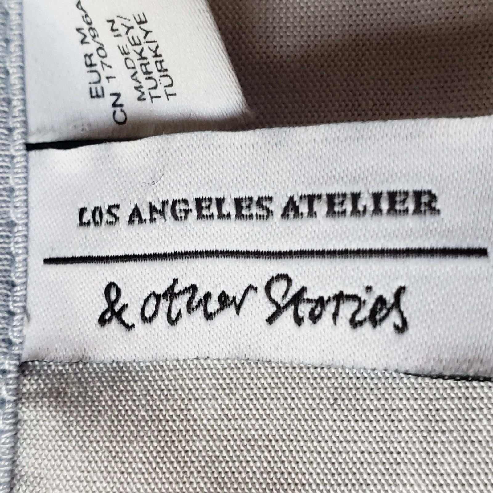 & Other Stories Athleisure T‑Shirt Womens M Light Blue Lyocell V‑Neck S/Sleeve