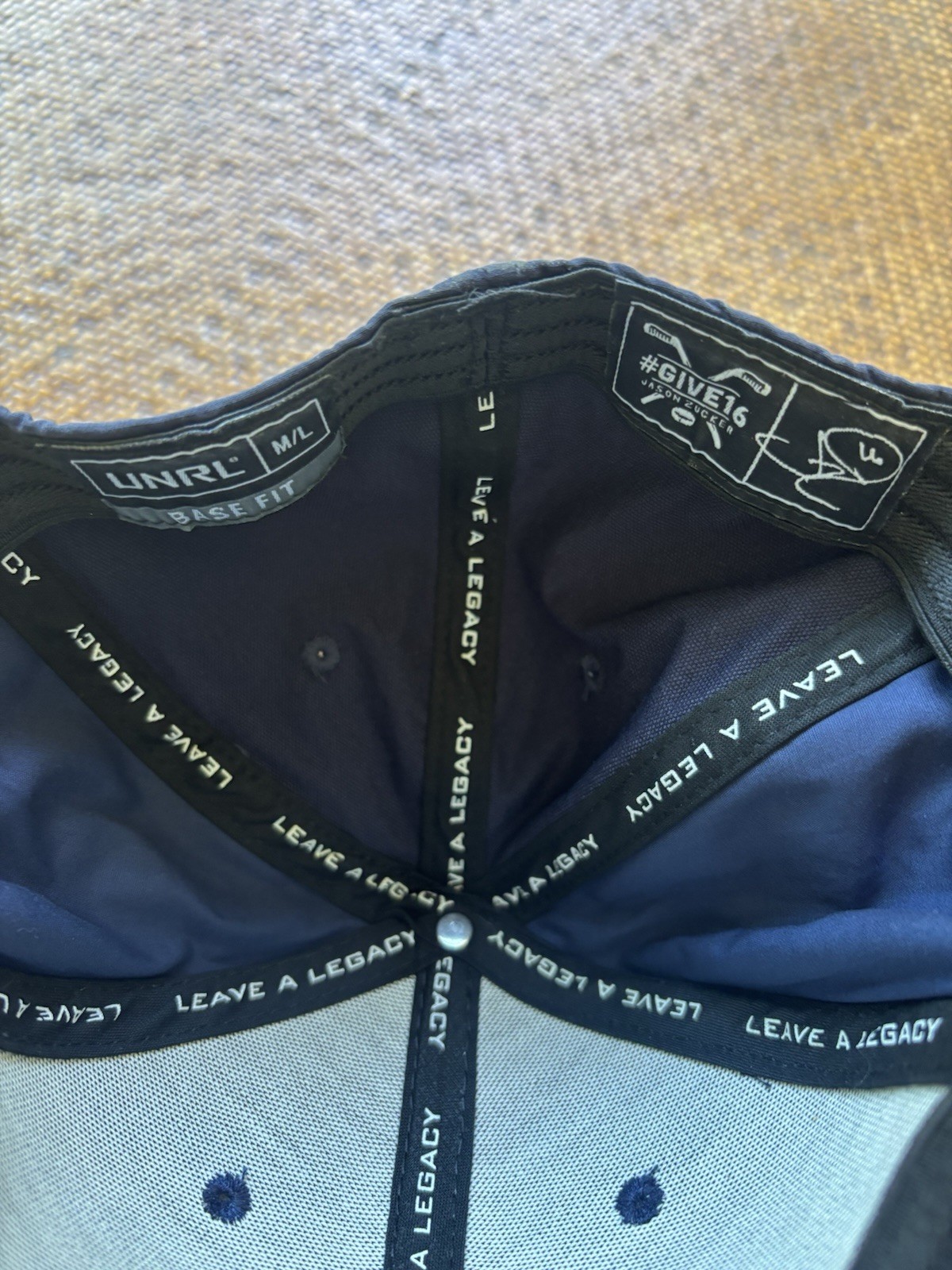UNRL GIVE16 Navy/Red Solid Men’s Baseball Cap Hat M/L “Leave a Legacy”