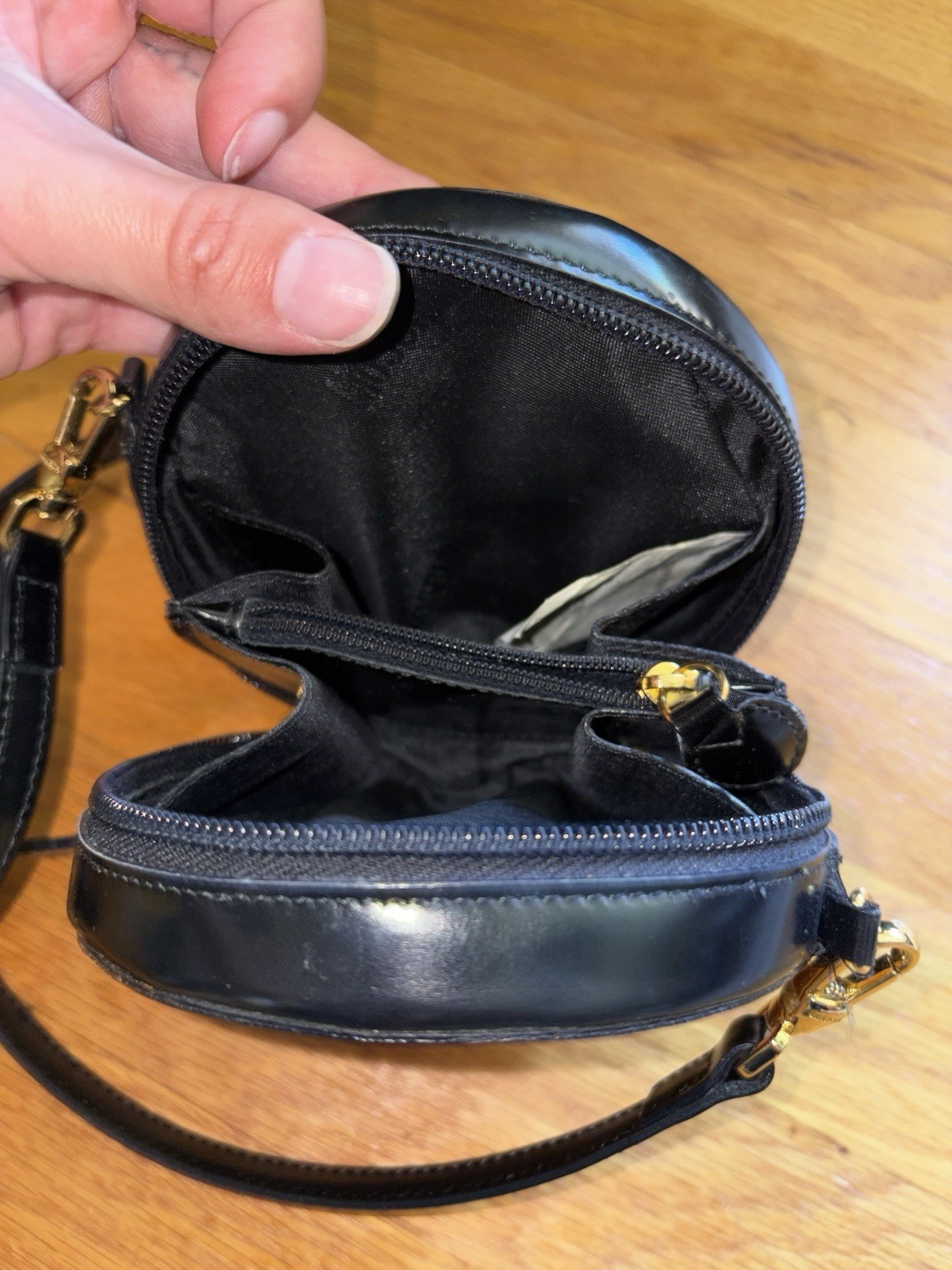 Moschino Redwall Black Red Heart Crossbody Purse