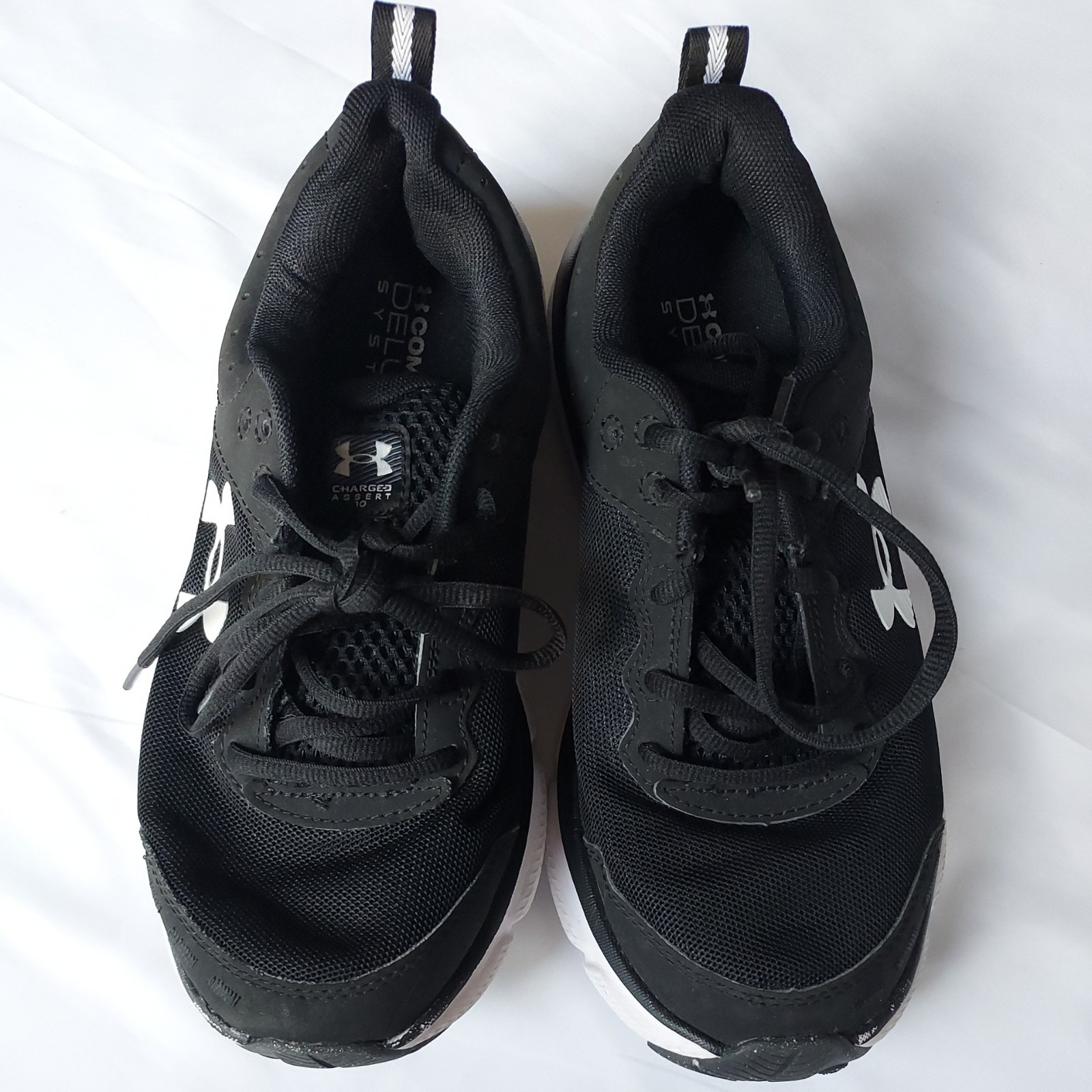 Under Armour Charged Assert 10 Black White Women’s Running Sneakers Athletic