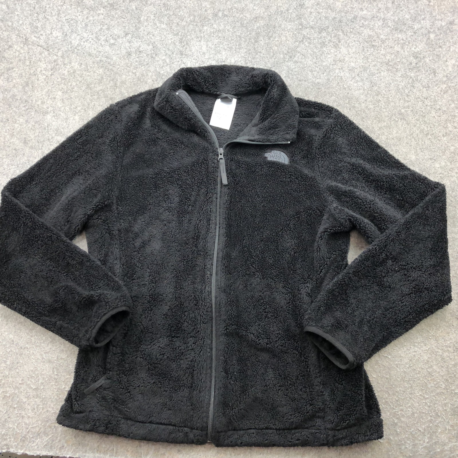 North Face Jacket Womens Large Black Fleece Full Zip Circular Design Osito