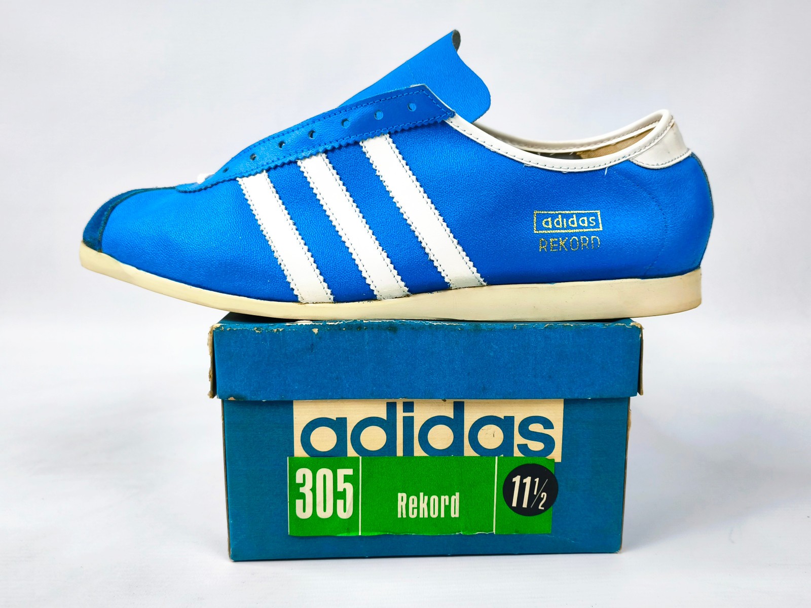 Adidas Rekord Shoes 1960s EUR 46 2/3 / UK 11.5 Vintage Made in Roumania 305