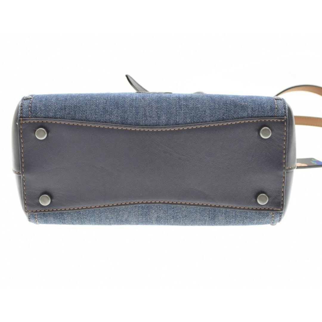 COACH F57575 Denim Mini Break Carrier 2WAY Shoulder Bag Size: W:7.9 × H:5.5 in.