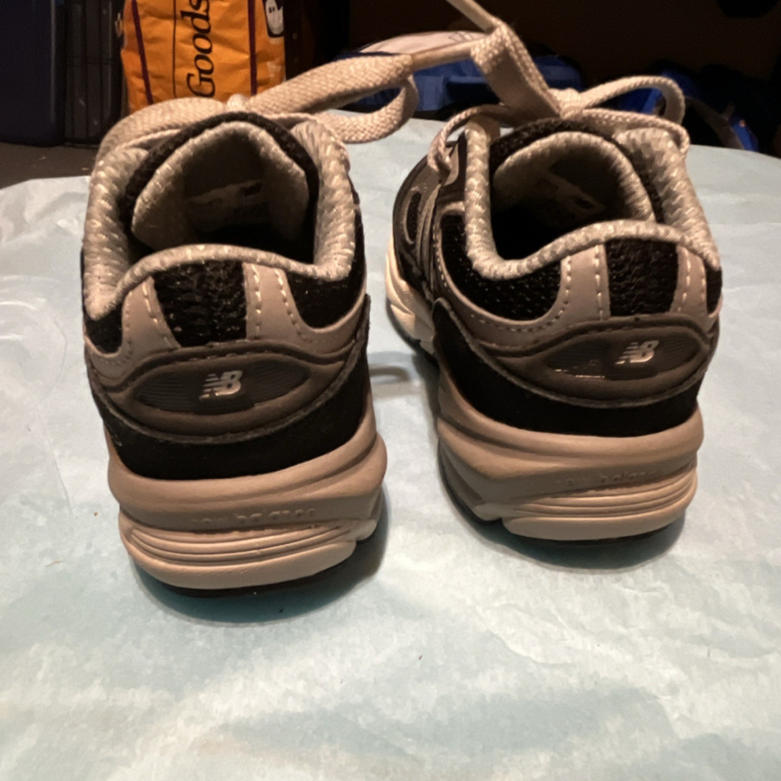 New Balance Toddlers Low Top Running Sneakers Black/Gray Lace-Up Rubber Outsole