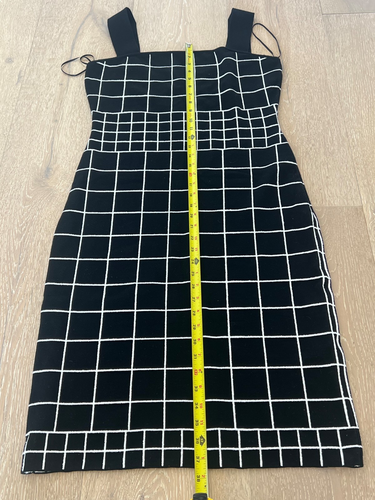 Milly Jacquard Windowpane Column Dress in Black/ White Size Large – New w/ Tags