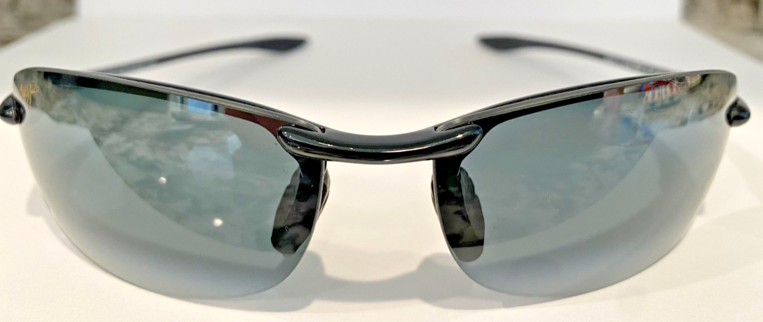 Maui Jim Makaha MJ405-02 Sunglasses Rimless Wrap Polarized Lightweight 64-15-130