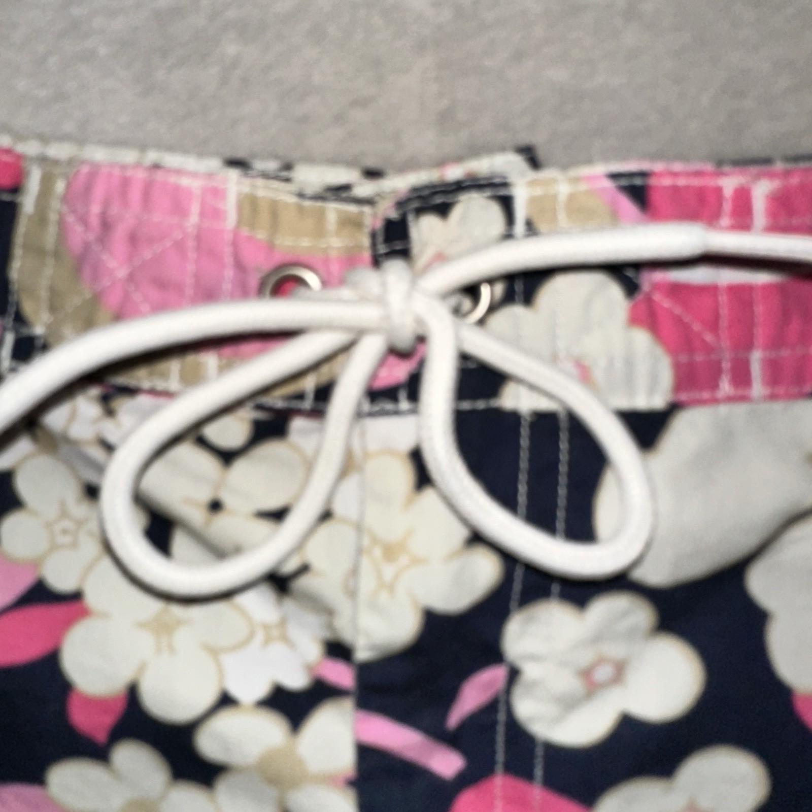Vtg Y2K J Crew Floral Cargo Mini Skirt Drawstring 8 Utility Beach Hawaiian