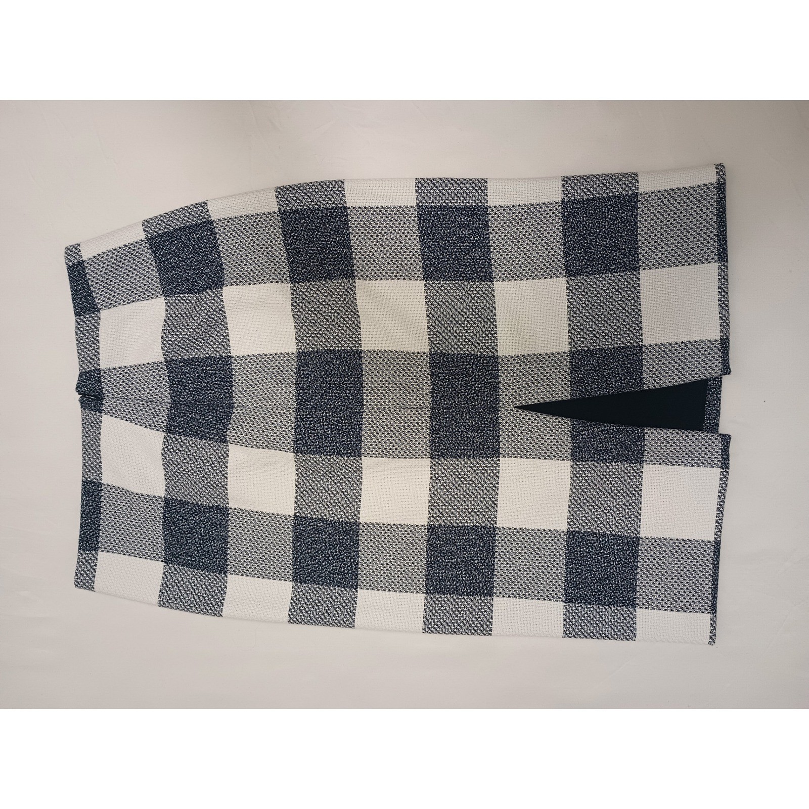 Banana Republic Womens Navy White Buffalo Check Pencil Skirt High Waist Small