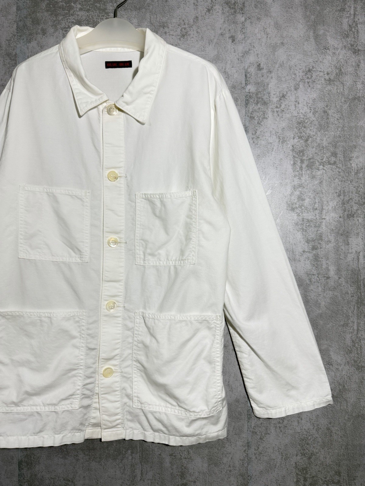 Blue Blue Japan White Chore Jacket Mens Size 2 Cotton Worker Coat Made In Japan