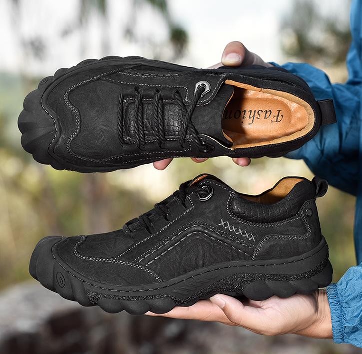 Fashion Men’s Outdoor Hiking Lace Up Shoes Climbing Non-slip Flat Walking Casual