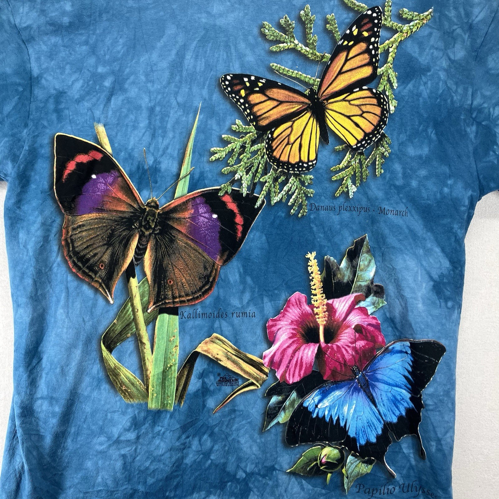 Vintage Butterfly Nature T Shirt Mens Large Mountain Cotton Super Colorful