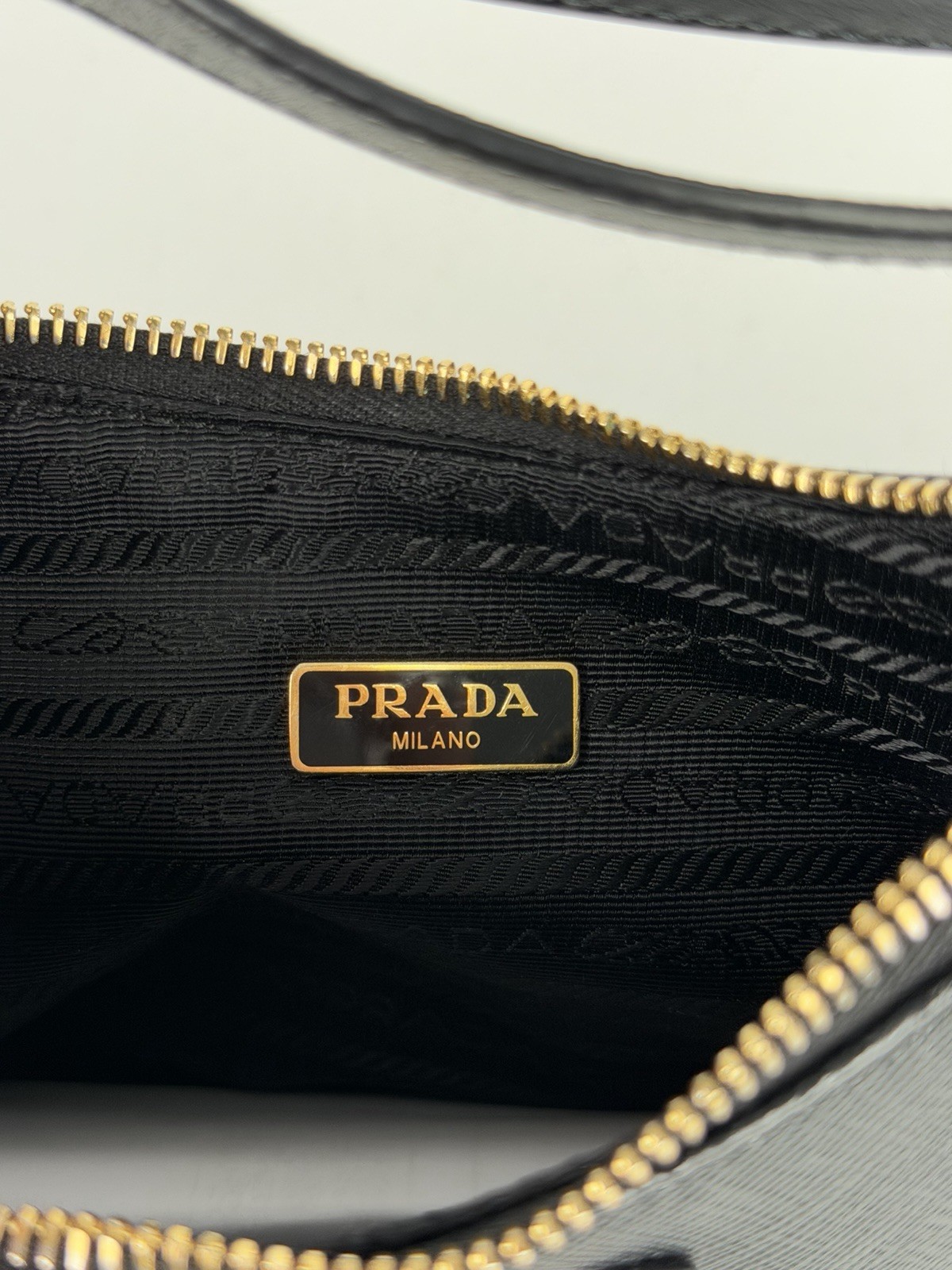 Prada Re-Edition 2005 Saffiano Leather Mini Bag in Black with Key Ring D-3