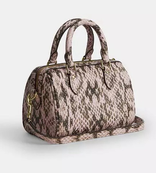 Coach Mini Rowan Crossbody Bag in Snake-Embossed Leather with Card Case – NWT