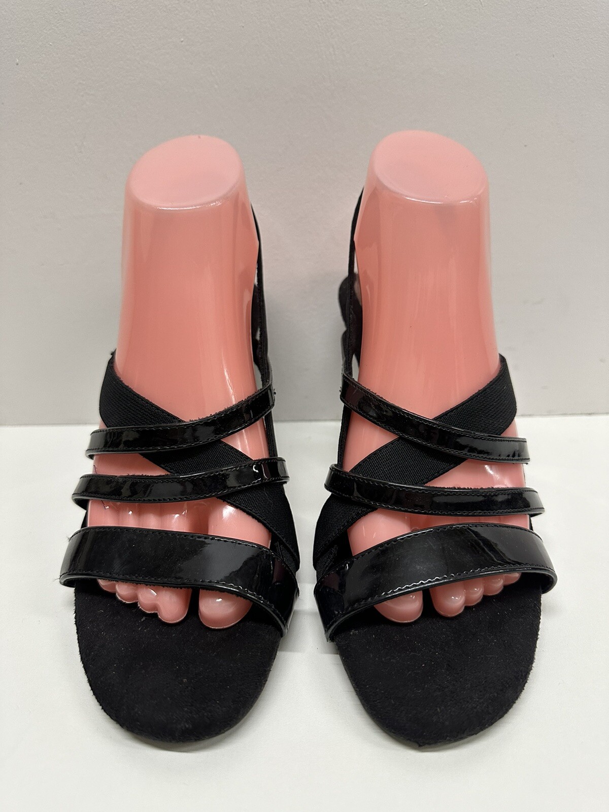 DeFlex Comfort Plus women size 8.5 black high heel slingback sandals