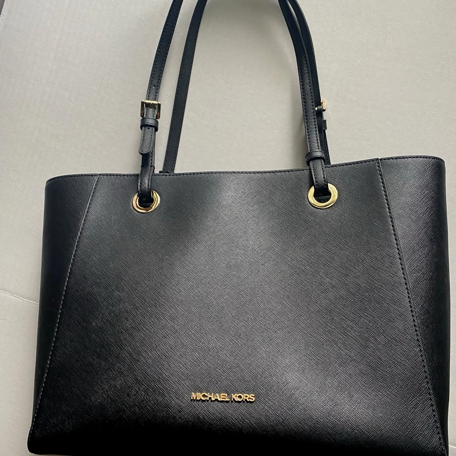 Michael Kors Black Leather Tote Shoulder bag medium/large Ha63