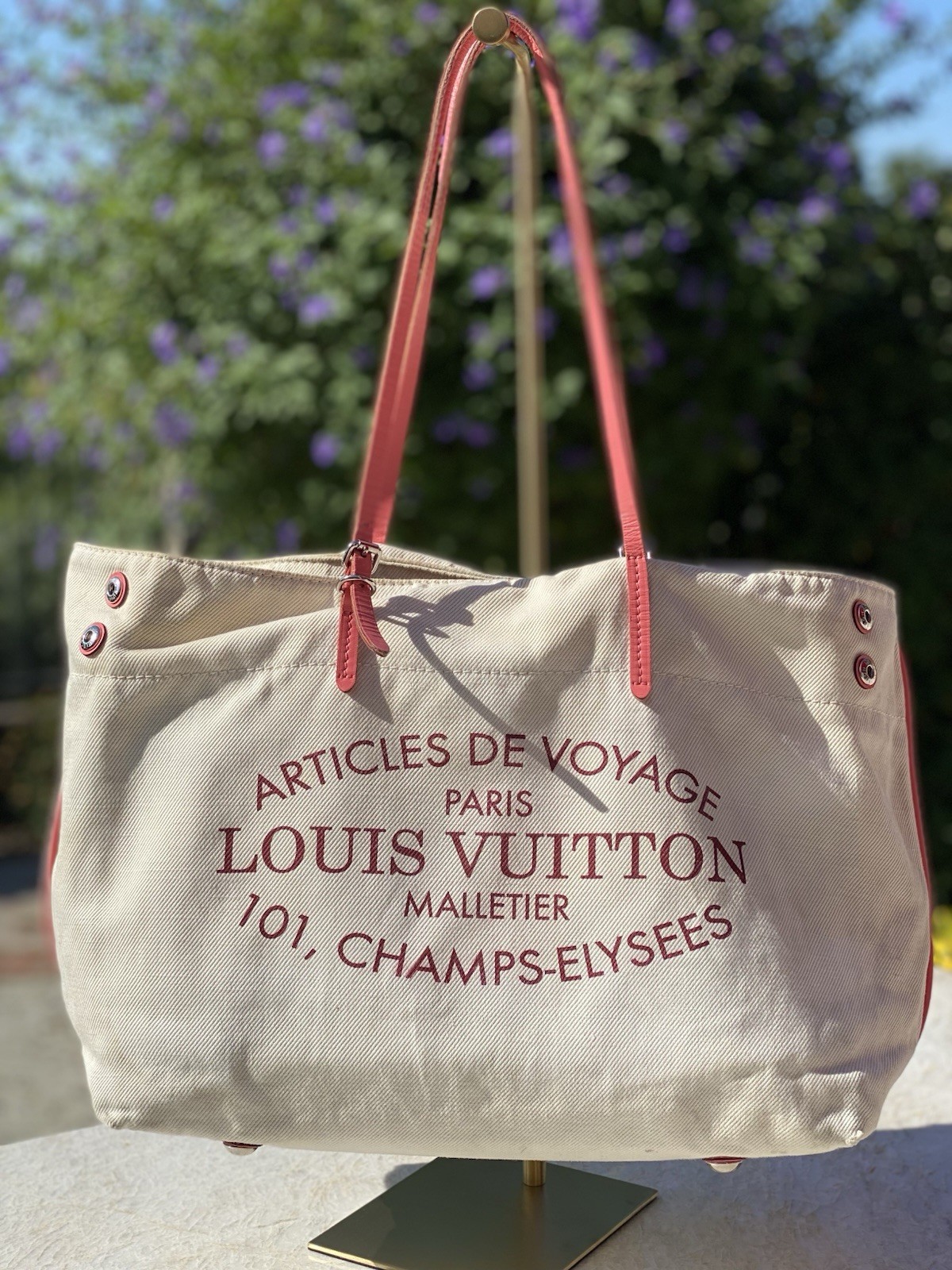 Authentic Louis Vuitton Canvas Neverfull Tote Bag Summer Collection