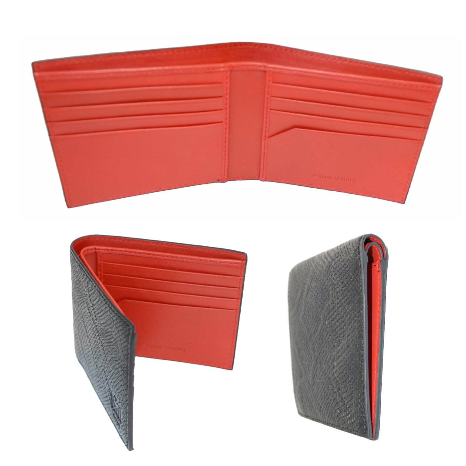 Premium Leather Bifold Wallet, 8 Card Slots, 2 Cash and 2 Transparent Slots,