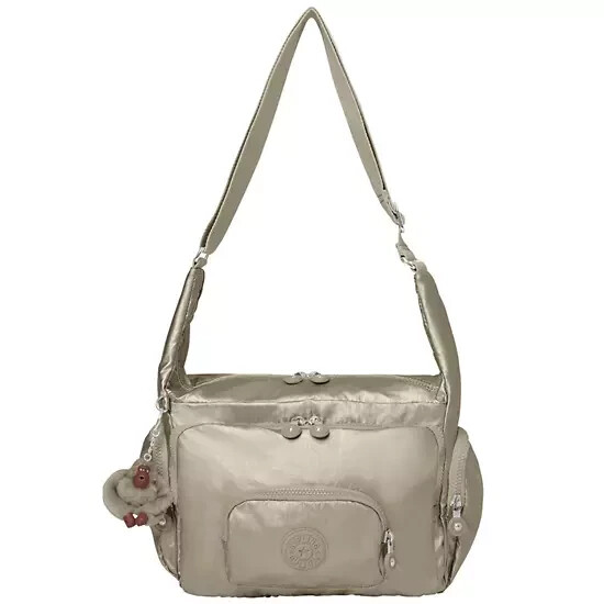 NEW Kipling ERICA Crossbody Bag – Starry Gold Metallic (12.25″ x 8.75″ x6.25″)