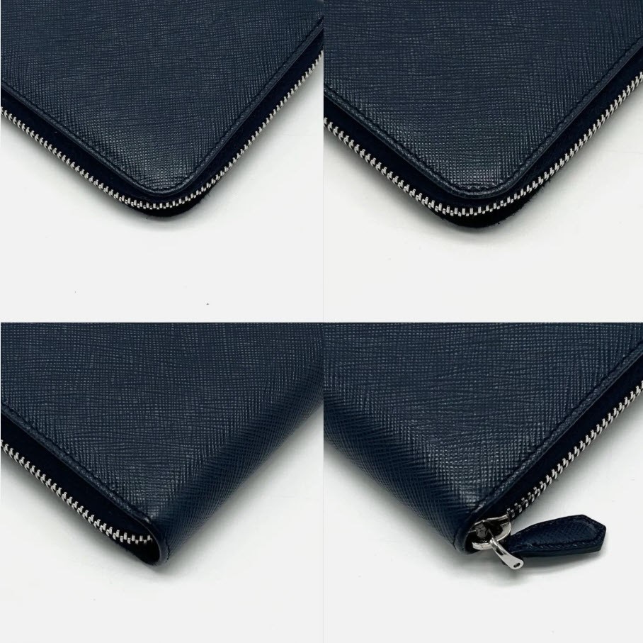AUTHENTIC PRADA SAFFIANO LEATHER LONG ZIP AROUND WALLET BLACK