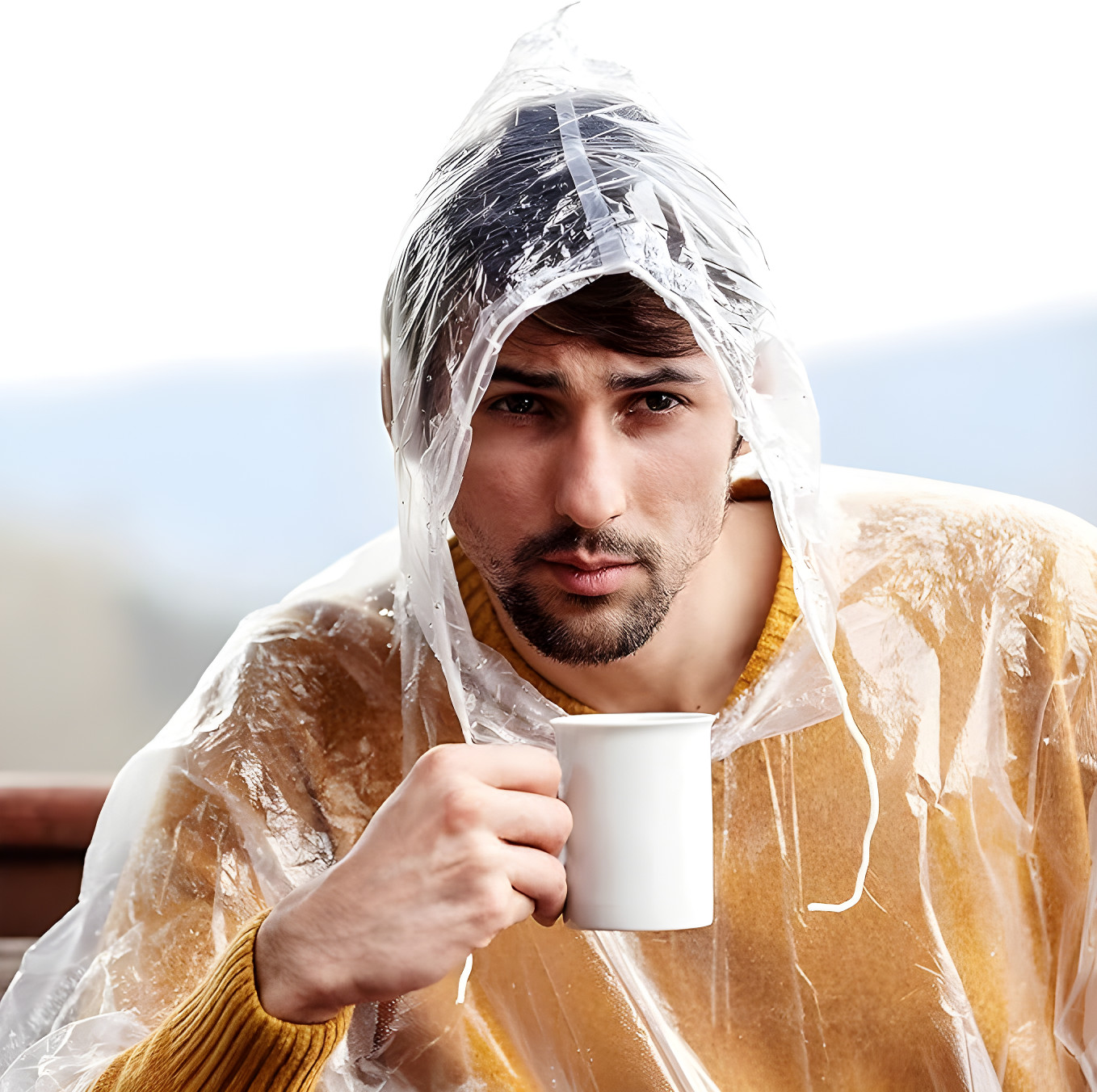 Disposable Rain Poncho Emergency Waterproof Adult Hiking Coat Hood / 1-10 Pack