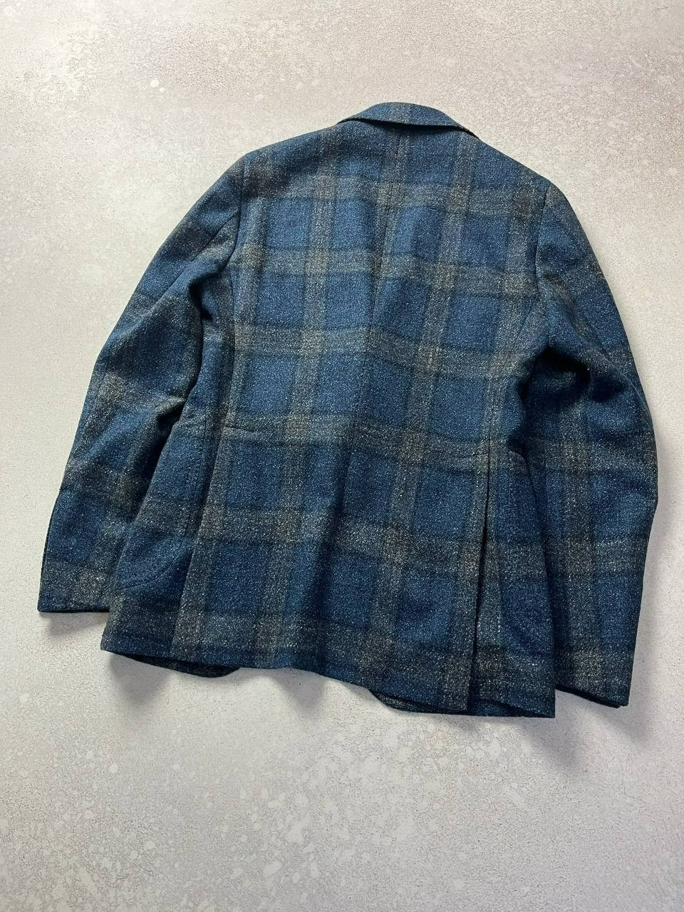 DDP Vintage Tagliatore Blue Plaid Wool Blazer Sport Coat Size IT 44R