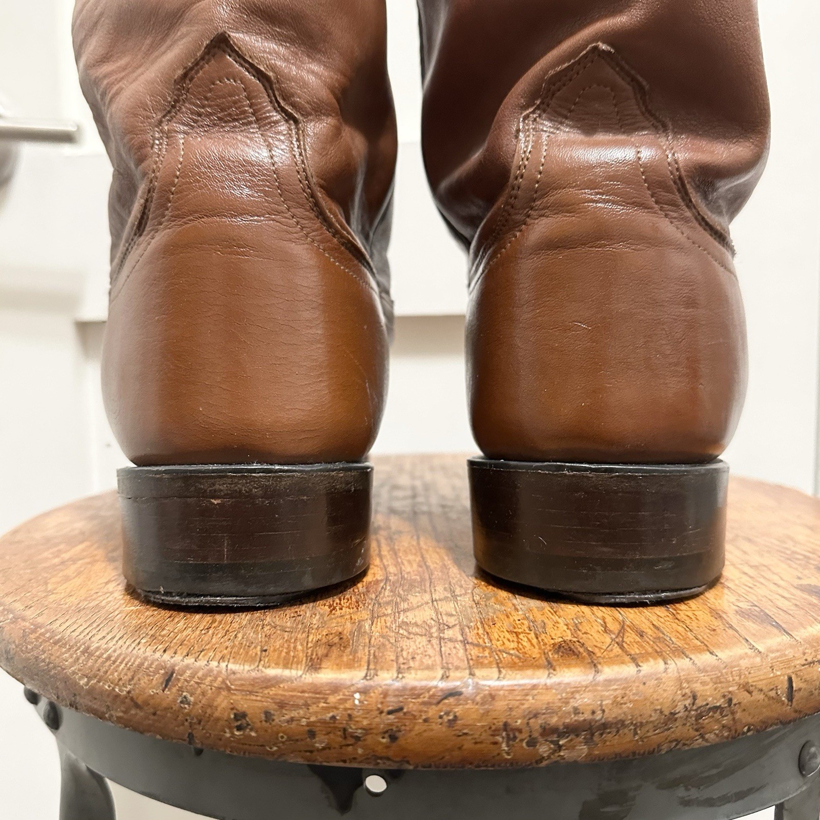Lucchese 2000 Brown Caramel Roper Boots Western Cowboy Size 11 EE Extra Wide