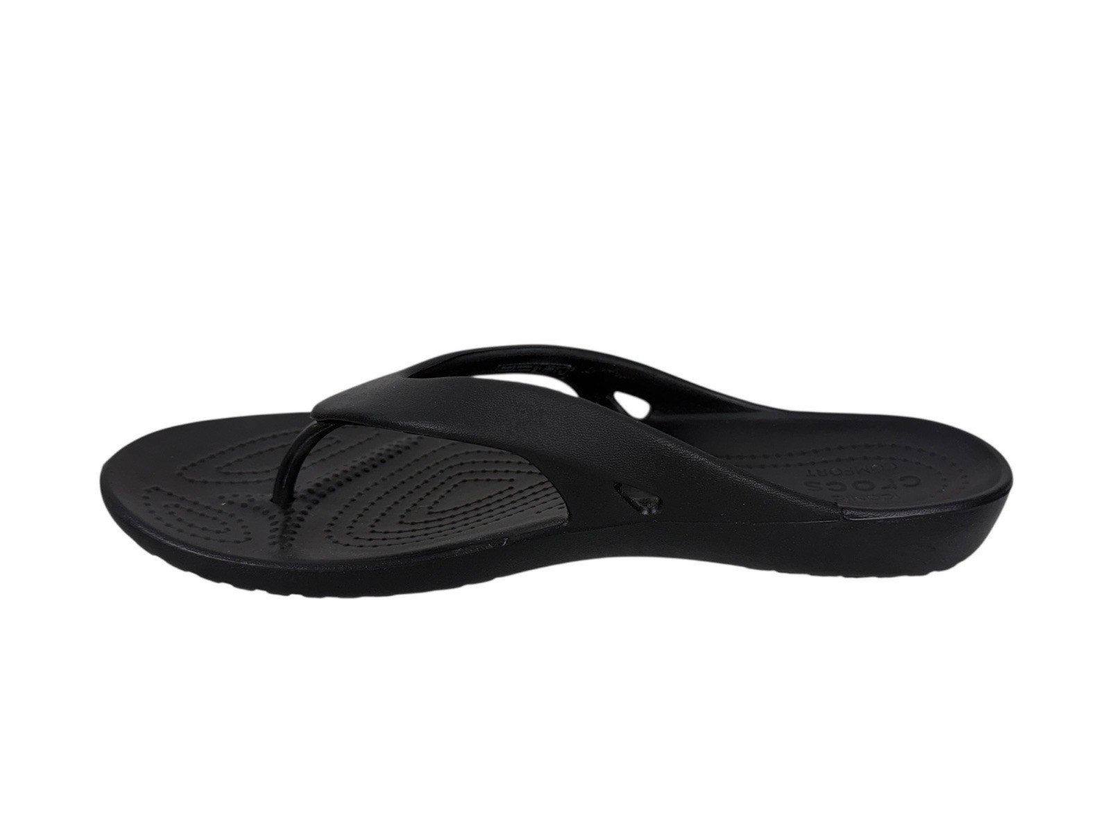 Crocs Kadee II Iconic Comfort Womens Size 9 Black Flip Flops Sandals Thongs EUC