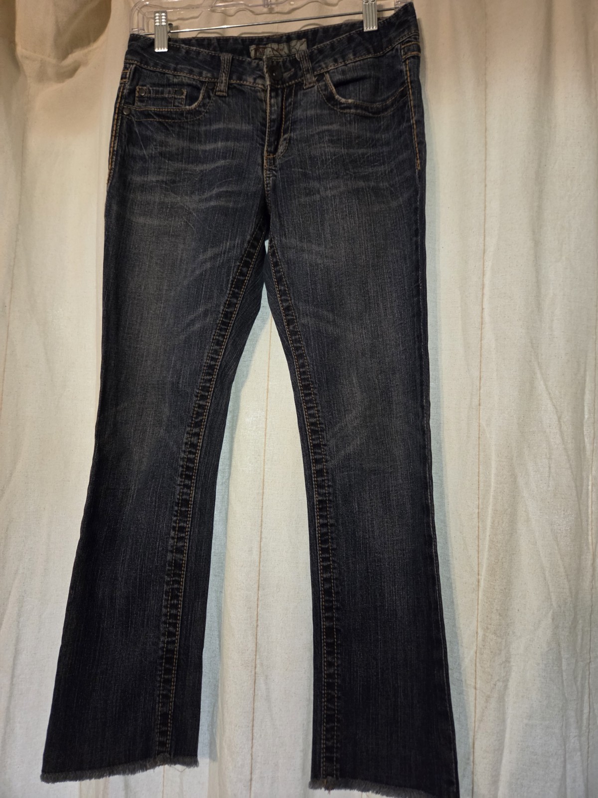 BKE Women’s Bootcut Jeans Blue Medium Wash Denim Cotton Embroidered Studded