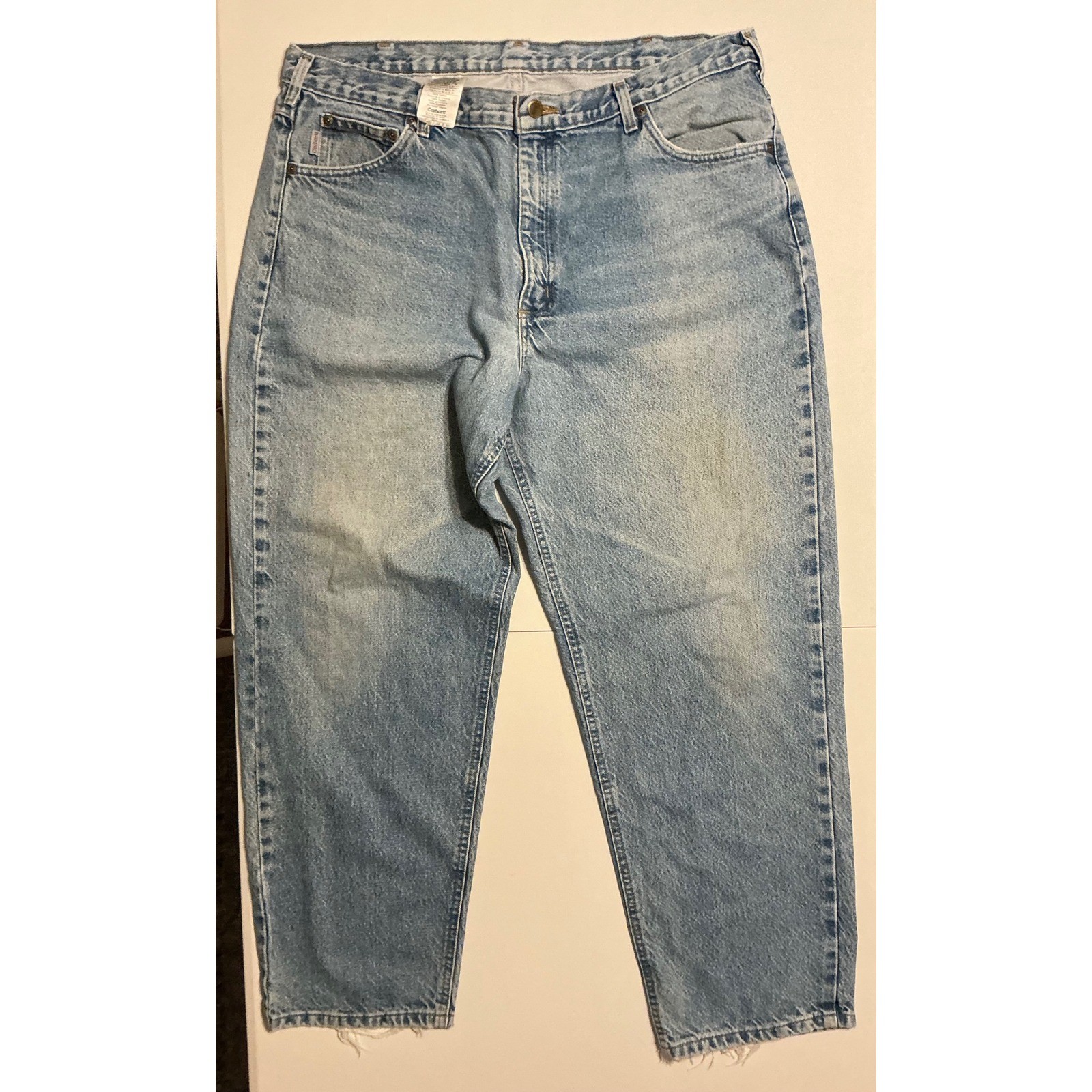Carhartt Relaxed Fit Light Wash Jeans Mens Size 40×30 (fits 36×28) Straight Leg