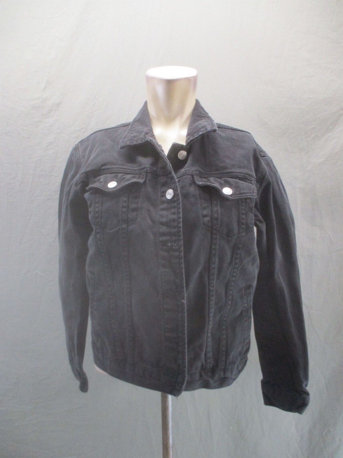 PACSUN Size M Womens 100% Cotton Pocket Lace Up Back Button Up Denim Jacket 020