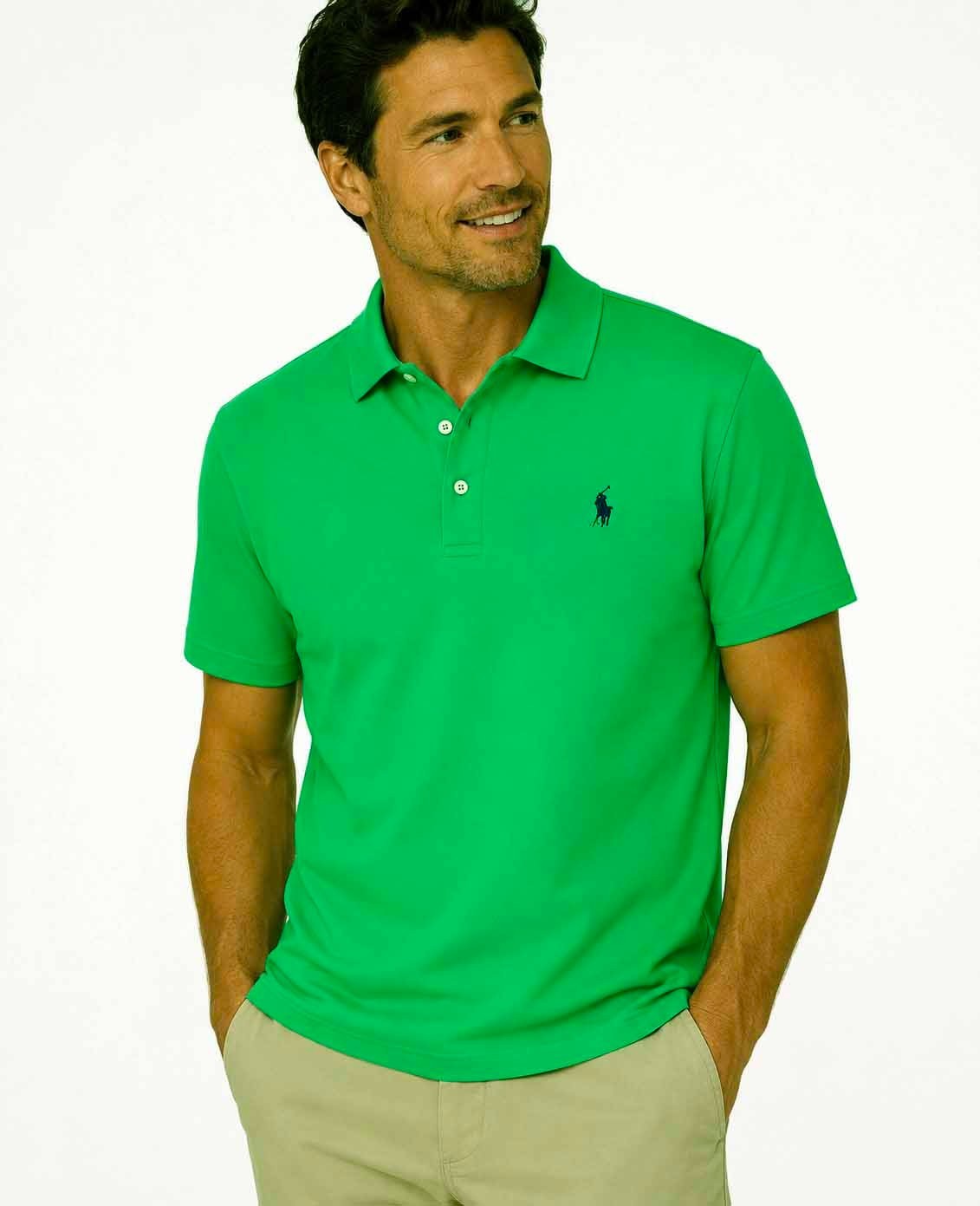New! Men’s Ralph Lauren Polo Performance Stretch Golf Shirt Green Size-Large