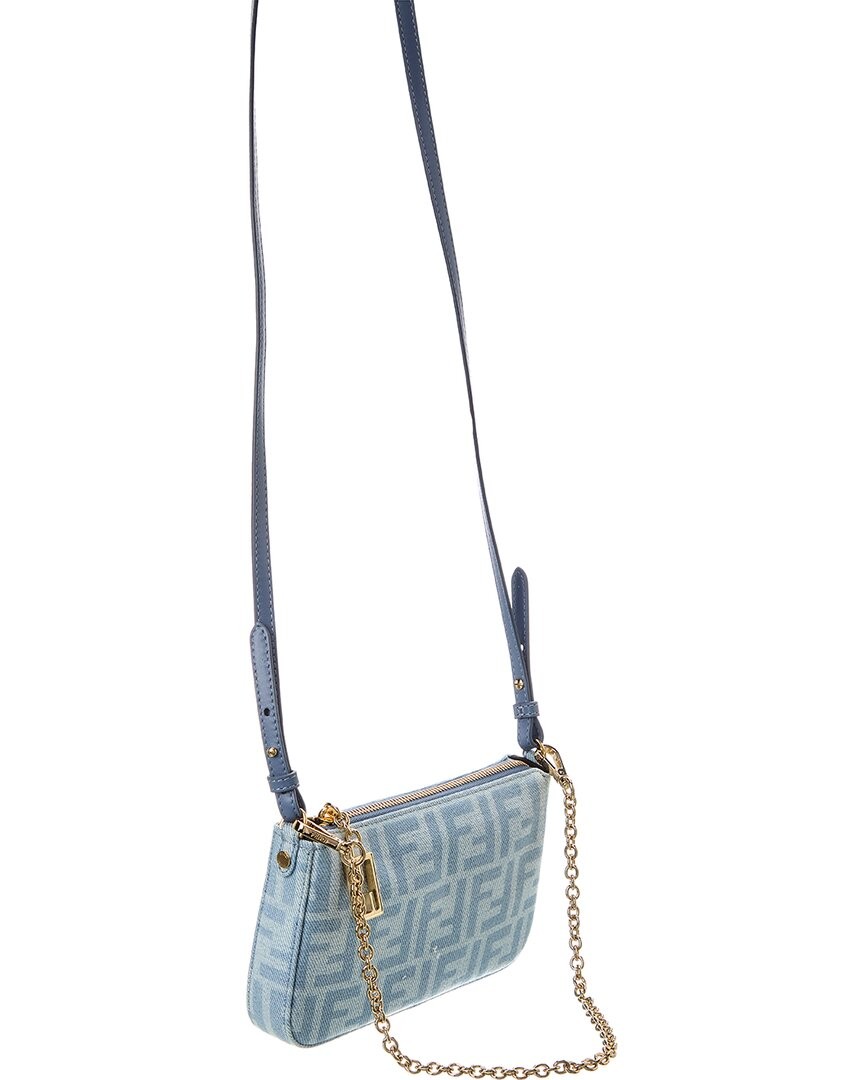 Fendi Baguette Ff Denim Pouch Women’s Blue