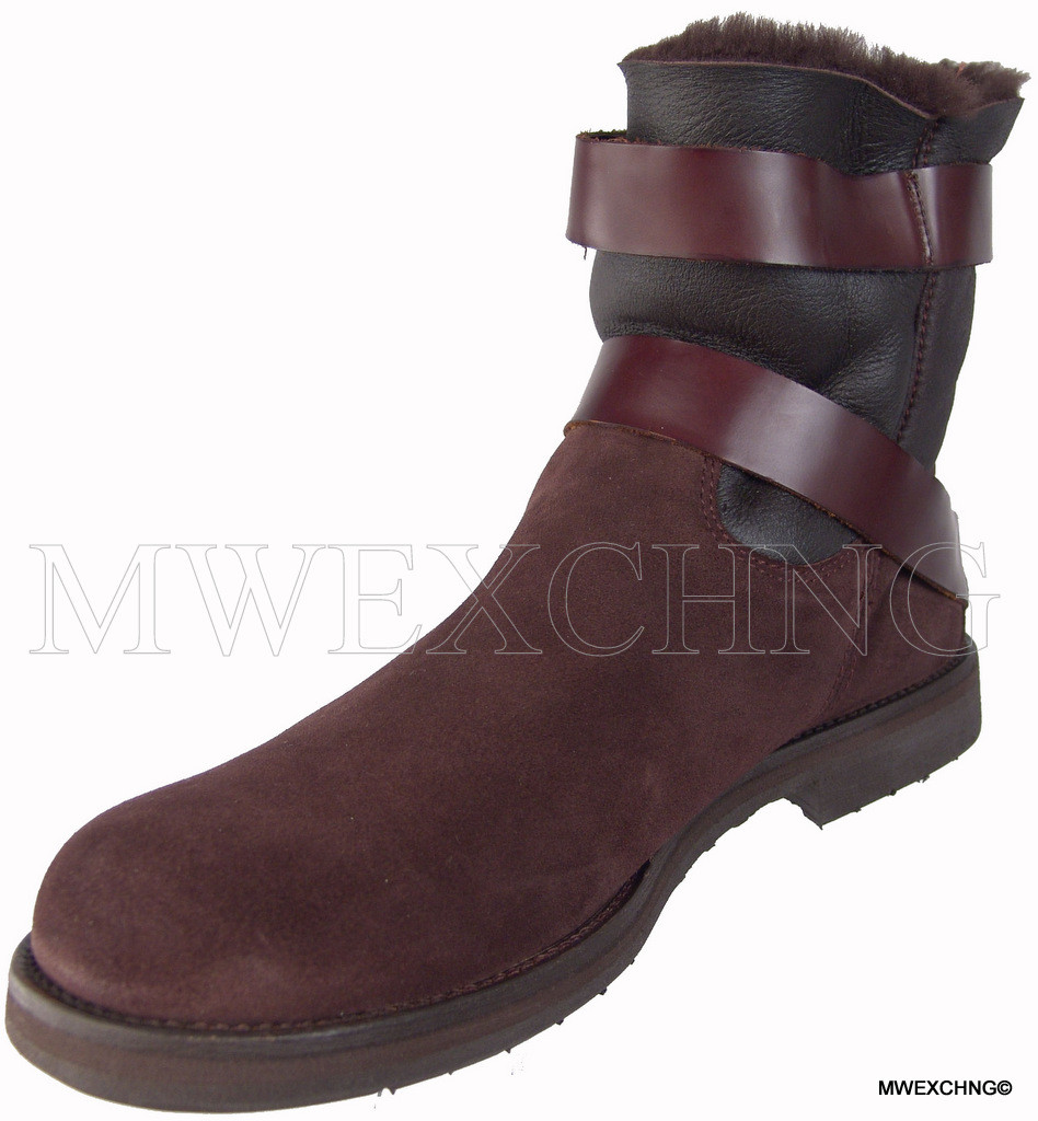 CESARE PACIOTTI FASHION SHEARLING SUEDE BOOTS US 11 ITALIAN DESIGNER MENS SHOES