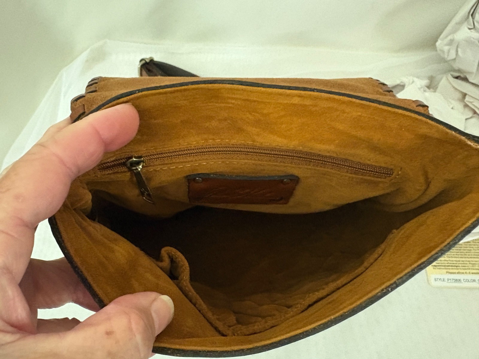 Patricia Nash Leather Backpack KIMINA Cognac Whip Stitching Flap Top Handle NWT
