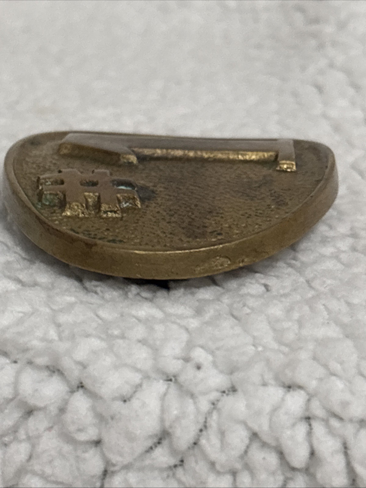 Vintage Solid Brass #1 Belt Buckle Oval 3.25” x 2.25” Made In Taiwan R.O.C.