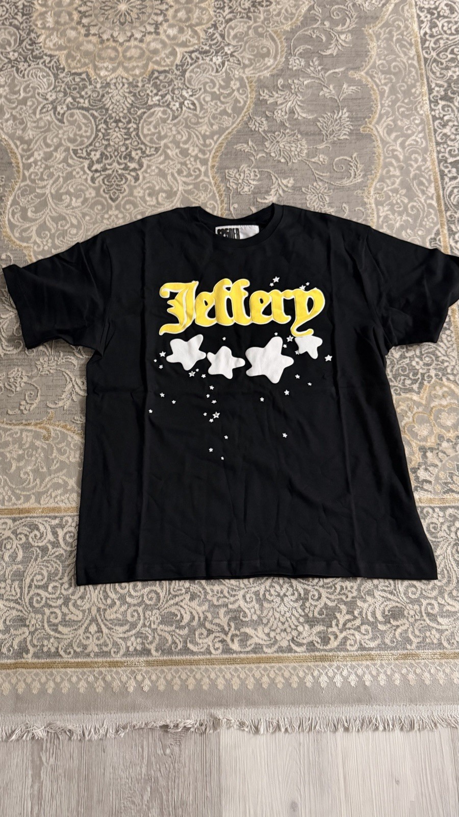 sp5der Men’s Black Graphic Logo Crew Neck Short Sleeve T-Shirt Size M