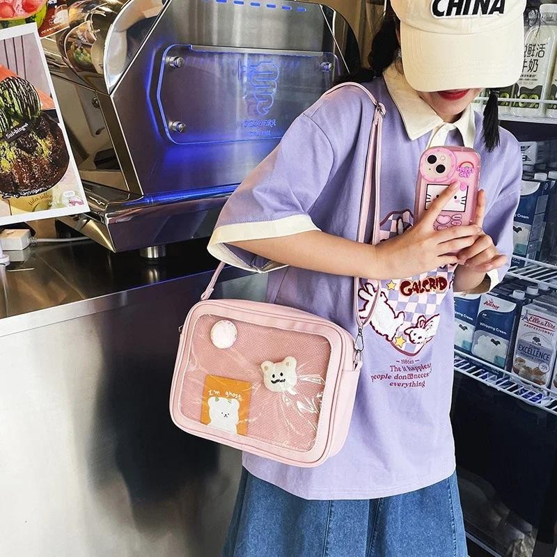 Women’s Ita Crossbody Bag Clear Transparent Shoulder Messenger Purse Cute Kawaii