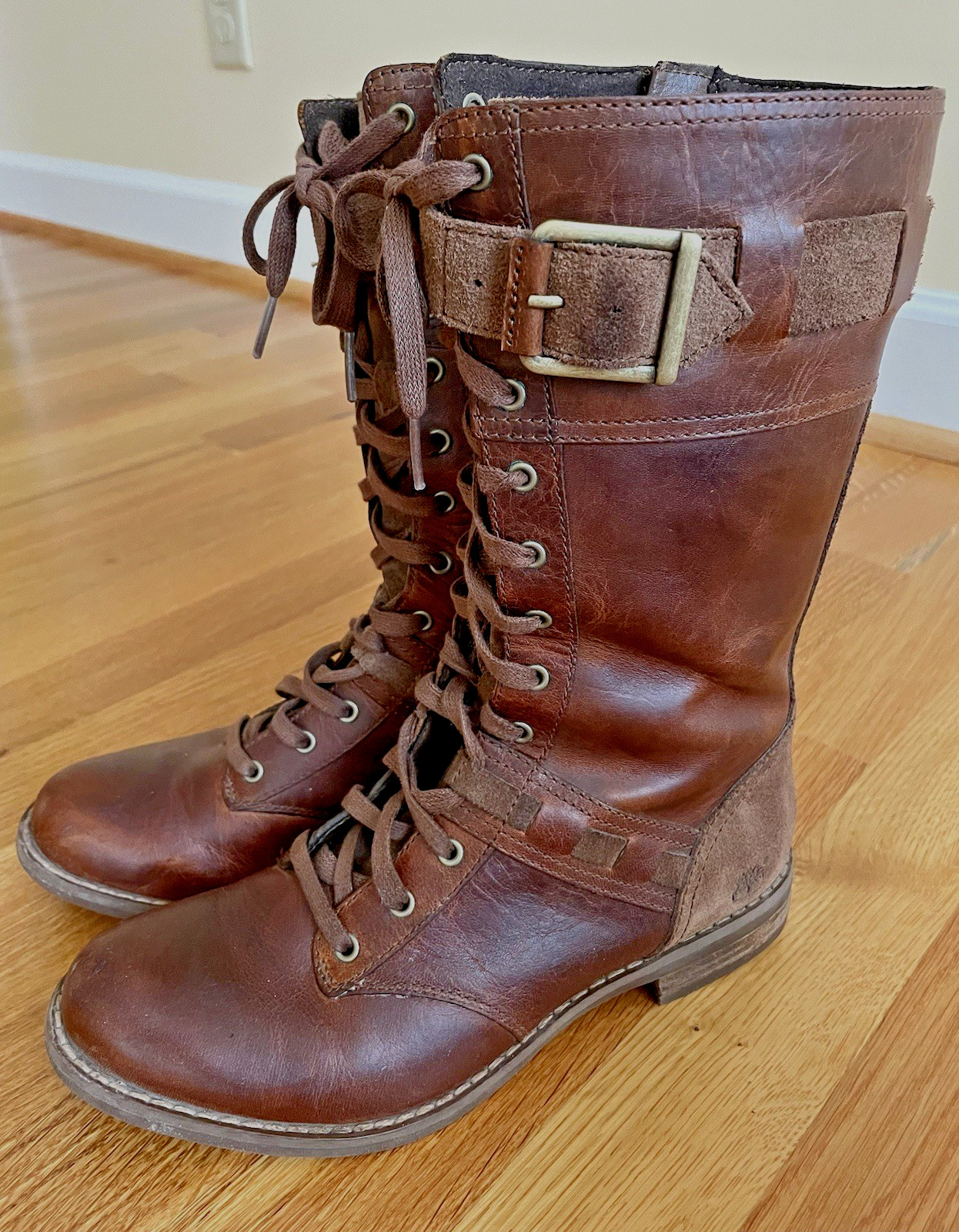 TIMBERLAND Earthkeepers Savin Hill Brown Full Zip Mid Calf Boots Size 6