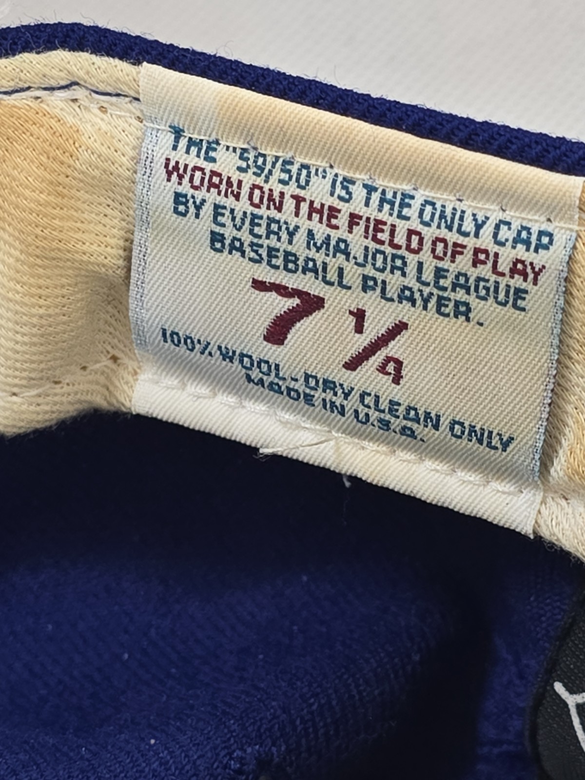 Vintage New Era 59FIFTY Texas Rangers Fitted Hat 7 1/4 Blue Wool USA Preowned