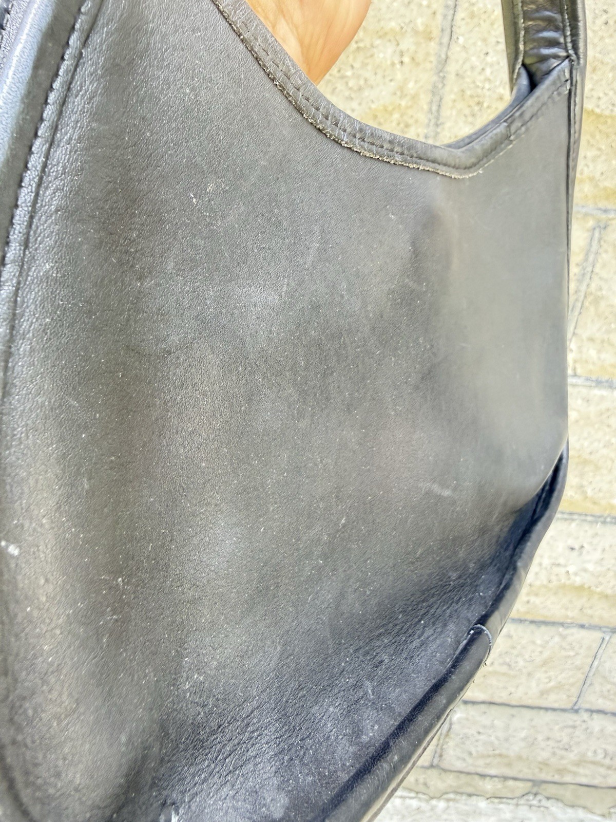 Coach 9027 Mini Small Ergo Black Leather Shoulder Bag 1990s Vintage Y2K Creed