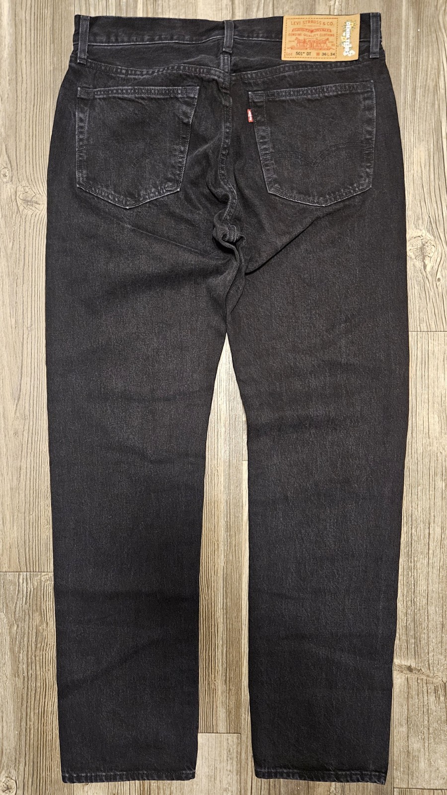 Denim Tears x Levi’s 501 Button Fly Big E Jeans Black Grey Men’s Sz 36 x 34 NWOT