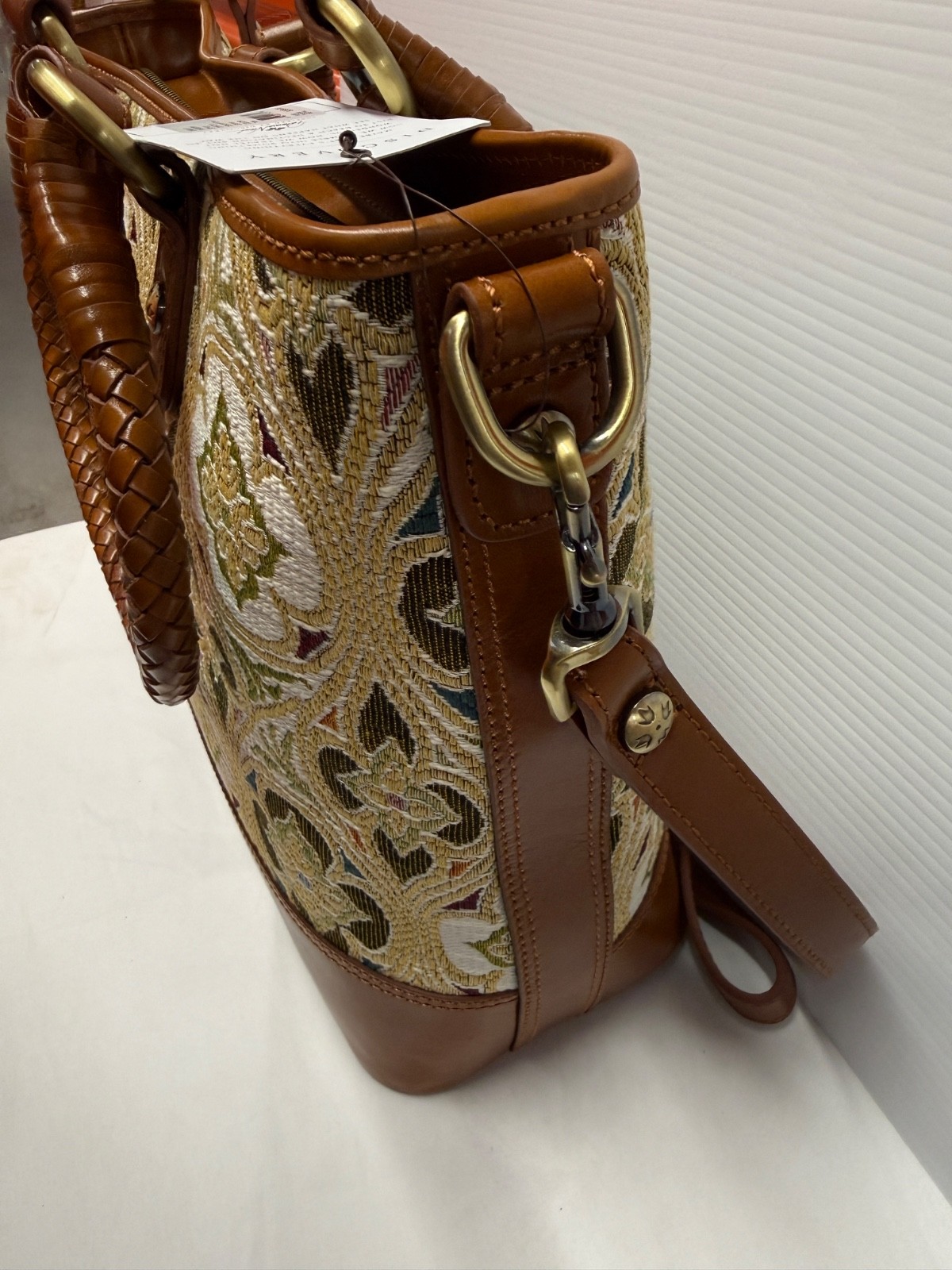 Patricia Nash LESINA Discovery Tapestry & Leather Tan Tote NEW $399 309 OF 400