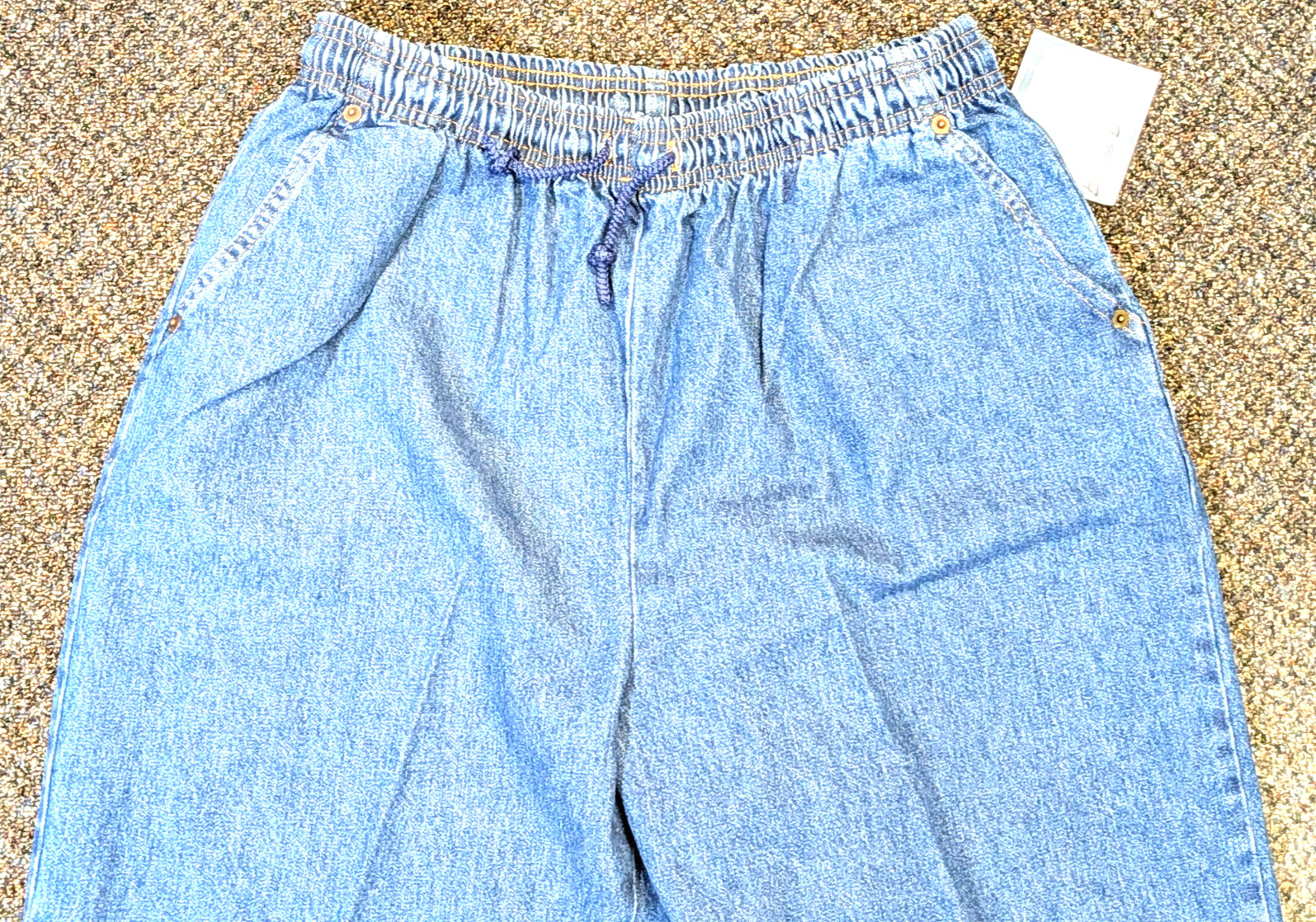 NWT Bobbie Brooks Dark Stonewash 18P Petite Elastic Waist Stretch Pull On Jeans