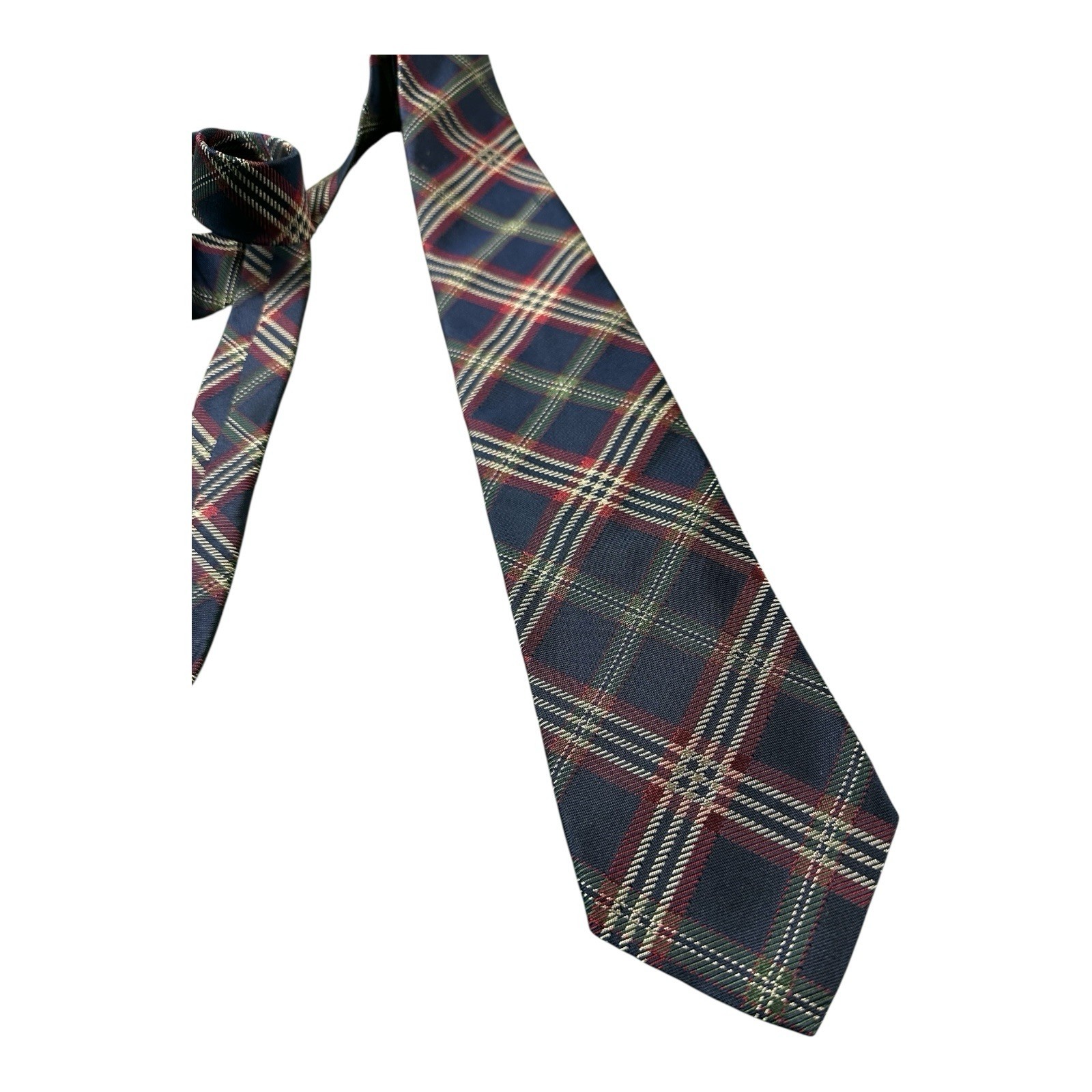 Brooks Brothers Current Navy Red Green Check Silk Men’s Tie 3.25 In NWT