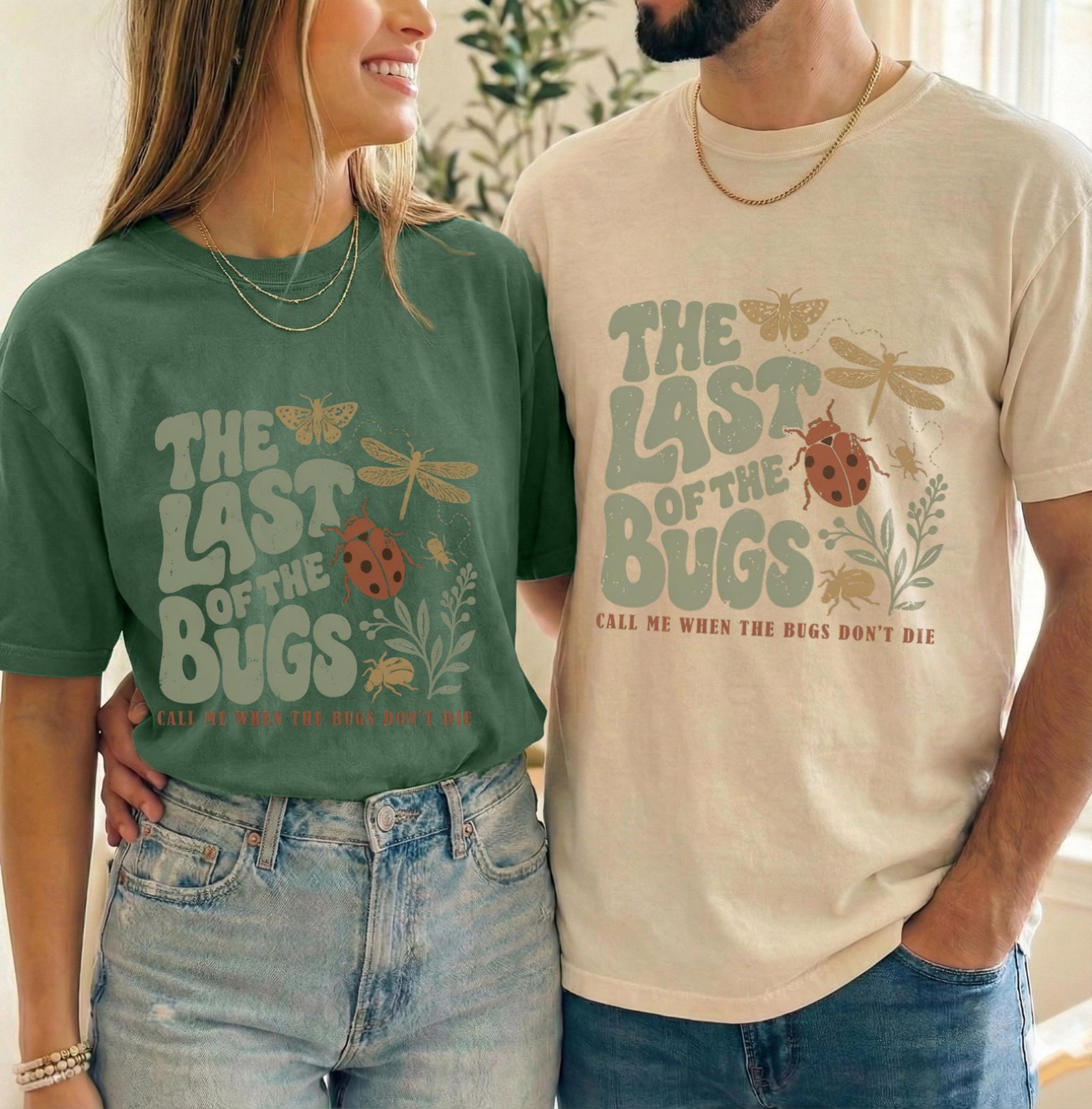 Vintage Insect Collage T-Shirt Indie Folk Concert Tee Cotton Shirt